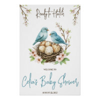 Ready to Hatch! Cute Birds Baby Shower Welcome