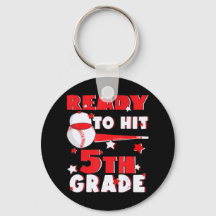 Ready To Hit 5th Grade Baseball Teacher Kids Back Key Ring