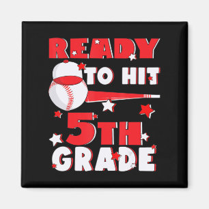 Ready To Hit 5th Grade Baseball Teacher Kids Back Magnet