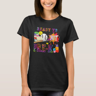 Ready To Hit Preschool Baseball First Day Of Schoo T-Shirt
