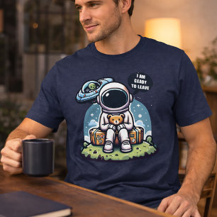 Ready to Leave – Cute Astronaut Space Art Tri-Blend Shirt