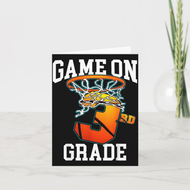 Ready To Play 3rd Grade Basball Back To School Card (Front)