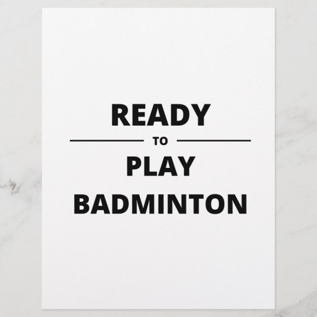 READY TO PLAY BADMINTON CUSTOM LETTERHEAD (Front)