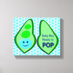 Ready to Pop Baby Boy Blue Pea Canvas Print