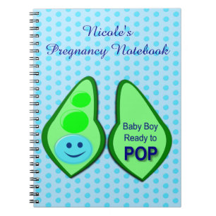 Ready to Pop Baby Boy Blue Pea Notebook