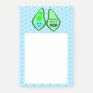 Ready to Pop Baby Boy Blue Pea Post-it Notes