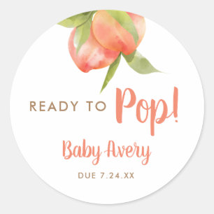 Ready To Pop Baby Due Peach Baby Shower Gift Tags
