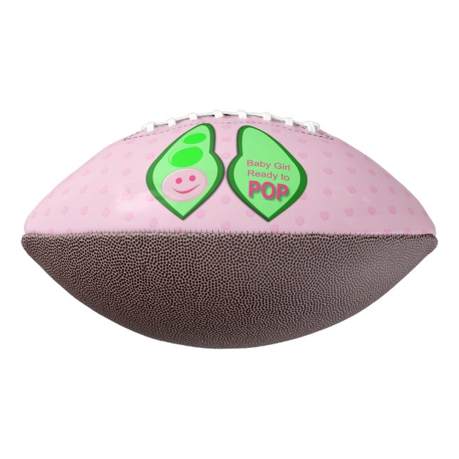 Ready to Pop Baby Girl Pink Pea American Football (Rotated 270)