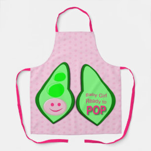 Ready to Pop Baby Girl Pink Pea Apron
