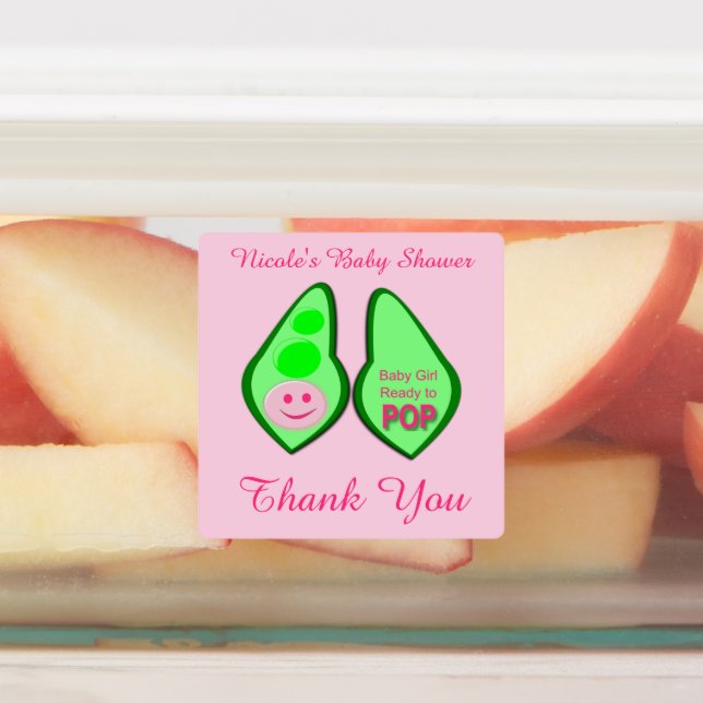Ready to Pop Baby Girl Pink Pea Baby Shower Custom (Affixed)