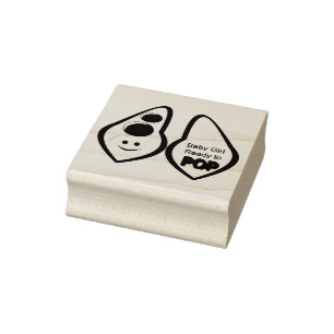 Ready to Pop Baby Girl Pink Pea Baby Shower Rubber Stamp