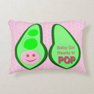 Ready to Pop Baby Girl Pink Pea Decorative Cushion