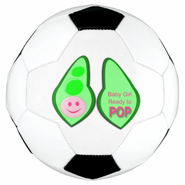 Ready to Pop Baby Girl Pink Pea Football (Front)