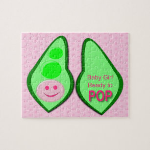 Ready to Pop Baby Girl Pink Pea Jigsaw Puzzle