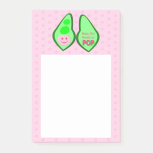 Ready to Pop Baby Girl Pink Pea Post-it Notes