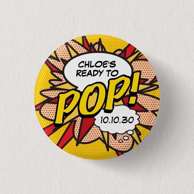 Ready to POP Baby Shower 3 Cm Round Badge (Front)