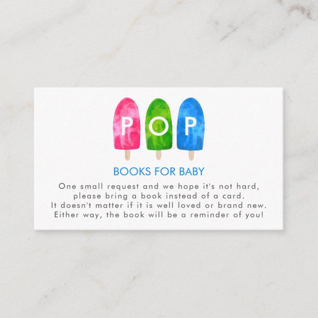 Ready to Pop  Baby Shower Book Request Enclosure Card (Front)