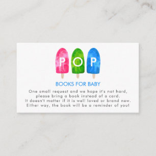 Ready to Pop  Baby Shower Book Request Enclosure Card