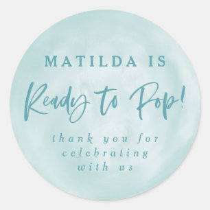 Ready to pop! baby shower favour thank you sticker