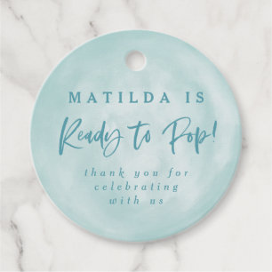 Ready to pop! baby shower favour thank you tags