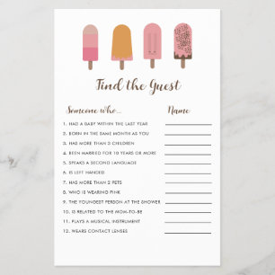 Ready to Pop Baby Shower Find the Guest Game Flyer