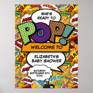 Ready to Pop Baby Shower Fun Welcome Sign