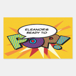 Ready to POP Baby Shower Funny Modern Rectangular Sticker
