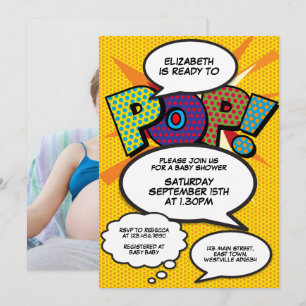 Ready to Pop Baby Shower Gender Neutral Photo Invitation