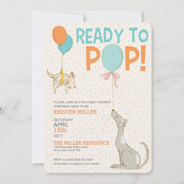 Ready To Pop Baby Shower Invitation (Front)