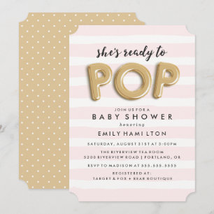 Ready To Pop Baby Shower Invitation