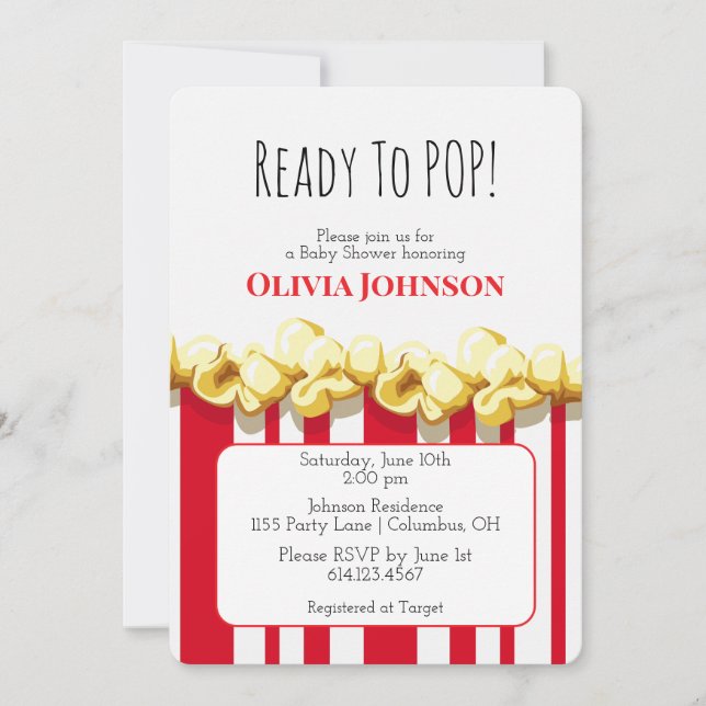 Ready To POP! Baby Shower Invitation (Front)