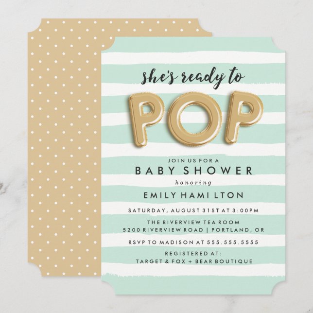 Ready To Pop | Baby Shower Invitation (Front/Back)