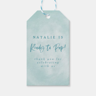 Ready to pop! baby shower invite thank you favour gift tags