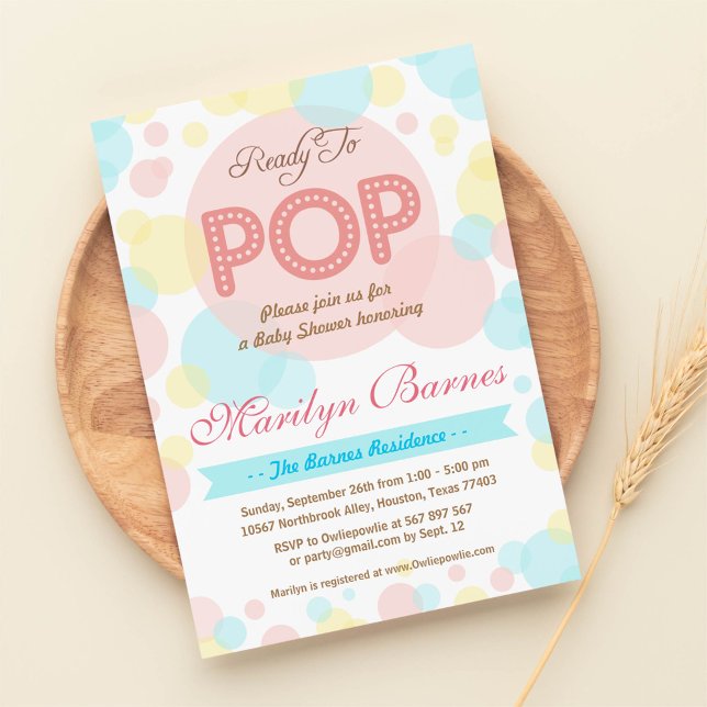 Ready To Pop Baby Shower Party Invitation (Creator Uploaded)