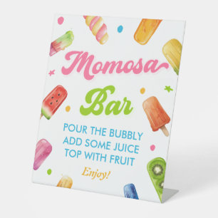 Ready to Pop Baby Shower Popsicle Momosa Bar  Pedestal Sign