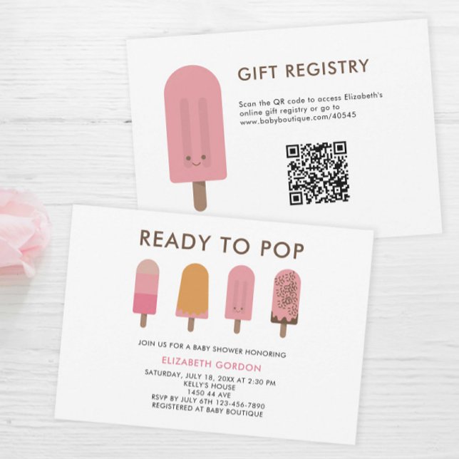 Ready to Pop Baby Shower QR Code Registry Popsicle Invitation (Creator Uploaded)