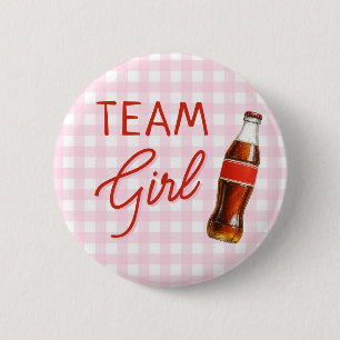 Ready To Pop Baby Shower Team Girl 6 Cm Round Badge