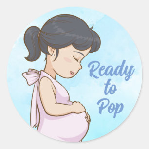 Ready To Pop Blue Its a Boy Baby Shower Oh Boy Classic Round Sticker
