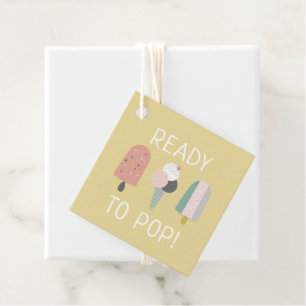 Ready to Pop Boho Baby Shower Favor Tag Mustard