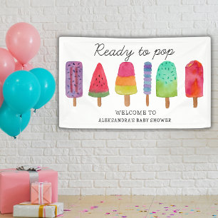 Ready To Pop Colourful Popsicle Baby Shower Banner