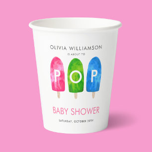 Ready to Pop colourful Popsicle Baby Shower Paper Cups