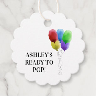 Ready to Pop Gift Tag, Balloon Gift Tag, Popcorn Favour Tags