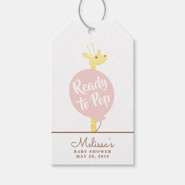 Ready to Pop Giraffe Gift Tag (Front)