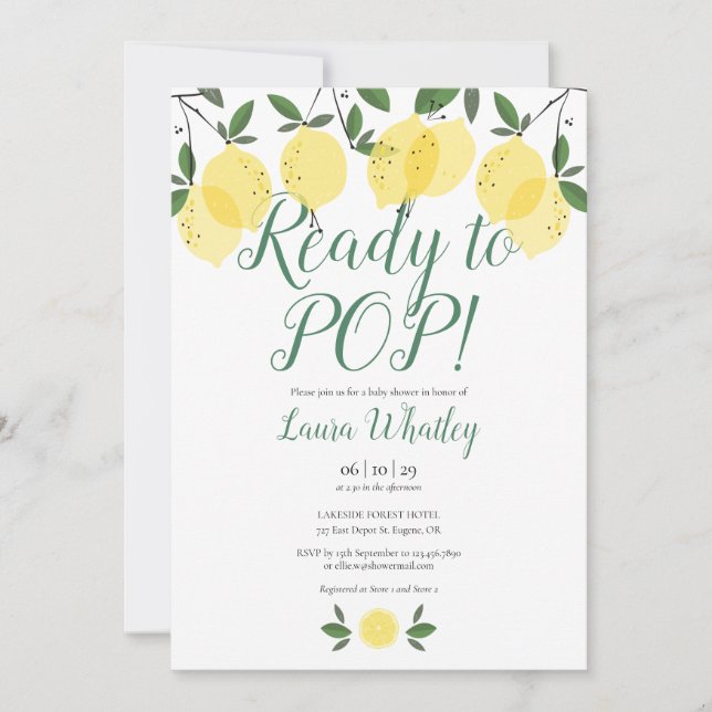 Ready to POP Lemons Baby Shower Invitation (Front)
