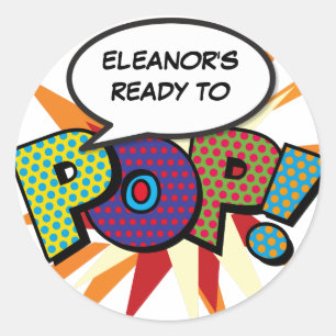 Ready to POP Modern Colourful Baby Shower Classic Round Sticker