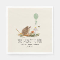 Ready to Pop Mushrooms Hedgehog Baby Shower