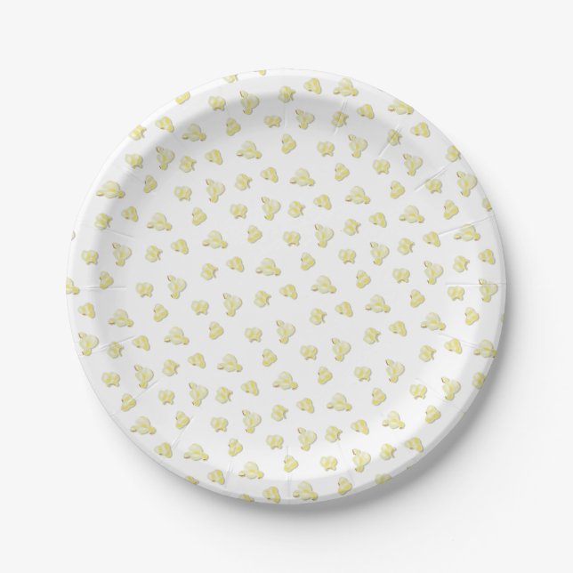 Ready To Pop Popcorn Movie Party Paper Plate (Front)
