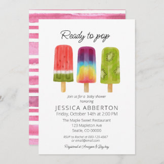 Ready to Pop Popsicle Baby Shower Invitation