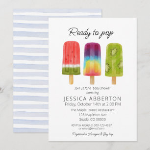 Ready to Pop Popsicle Baby Shower Invitation