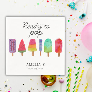 Ready To Pop Popsicle Baby Shower Party  Napkin
